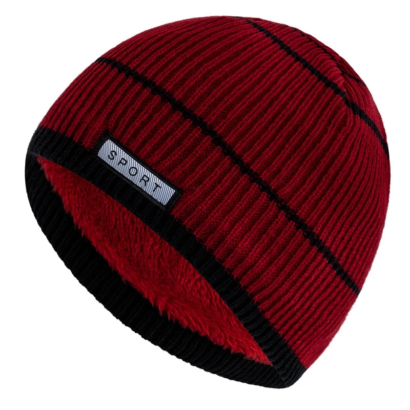 Fleece-Lined Knit Beanie for Cold Weather - Unisex Plush Skull Cap for Skiing and Winter Outdoor Activities | Lonoma