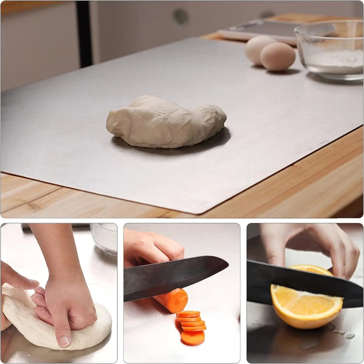 Stainless Steel Cutting Board for Kitchen Non-Slip Edge Food Prep Surface 304 Grade Metal Chopping Block Vegetable Meat Pastry Board | Lonoma