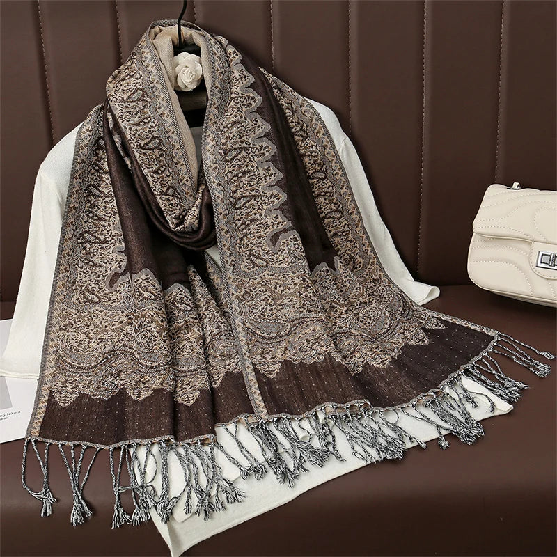 Soft Cashmere-Feel Scarf for Women – Warm Oversized Pashmina Wrap Shawl for Fall Winter Layering | Lonoma