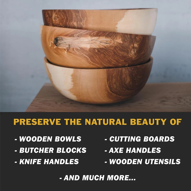 Wood Conditioner Oil for Butcher Blocks & Cutting Boards - Food-Safe Mineral Oil Treatment Prevents Cracking & Drying | Lonoma