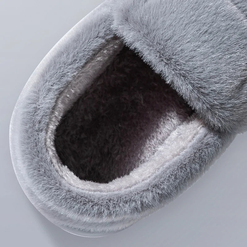 Plush House Slippers for Men and Women Unisex Anti-Slip Indoor Cotton Slippers Warm Fleece Lined Winter Footwear | Lonoma