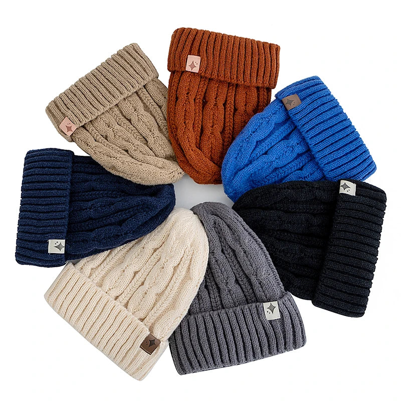 Knit Beanie Hat Winter Warm Unisex Acrylic Slouchy Skull Cap for Men Women Outdoor Cold Weather Casual Streetwear Headwear | Lonoma