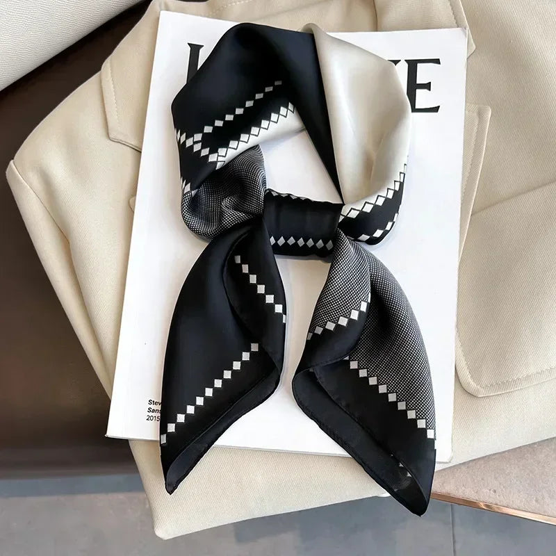 Square Silk Scarf for Women with Printed Design for Hair Neck or Handbag Accent Accessory | Lonoma
