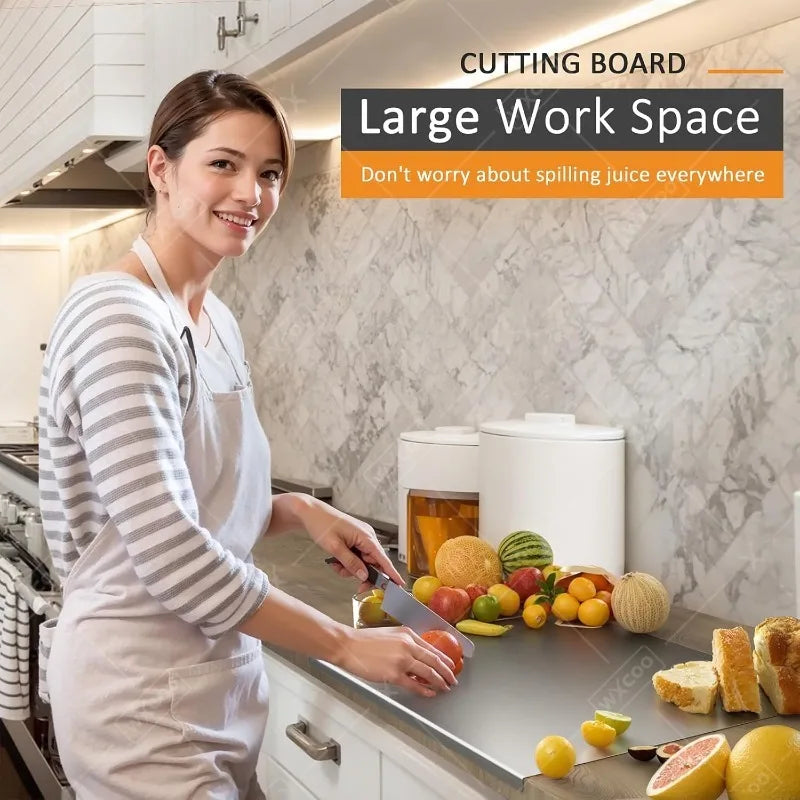 Professional Stainless Steel Prep Surface with Measurement Grid and Non-Slip Base for Kitchen Food Prep Cooking | Lonoma