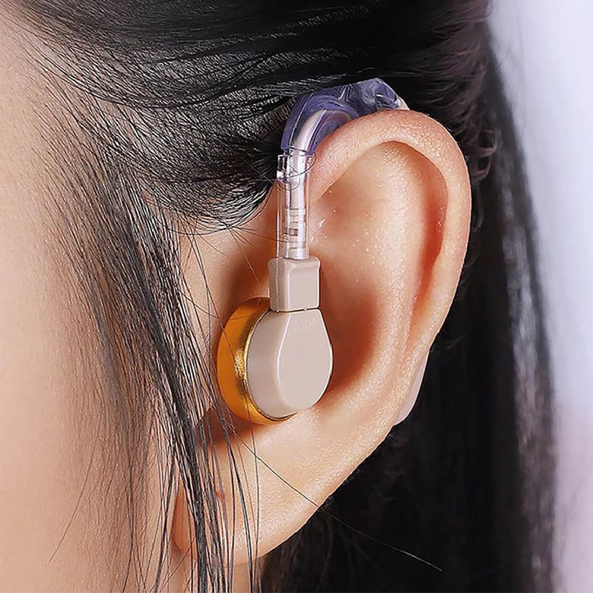 Rechargeable Personal Sound Amplifier with Adjustable Volume and Noise Reduction for Seniors | Behind-the-Ear Hearing Device | Lonoma
