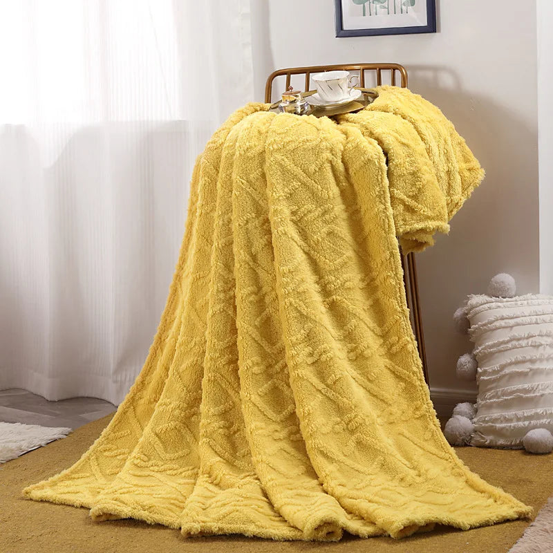 Soft Flannel Throw Blanket Cozy Warm Fleece for Couch Bed Travel Lightweight Solid Color Home Accent | Lonoma