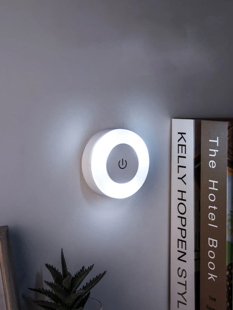 Touch-Activated LED Night Light USB Rechargeable Magnetic Compact Puck Light for Bedroom Hallway Closet Warm Ambient Lighting | Lonoma