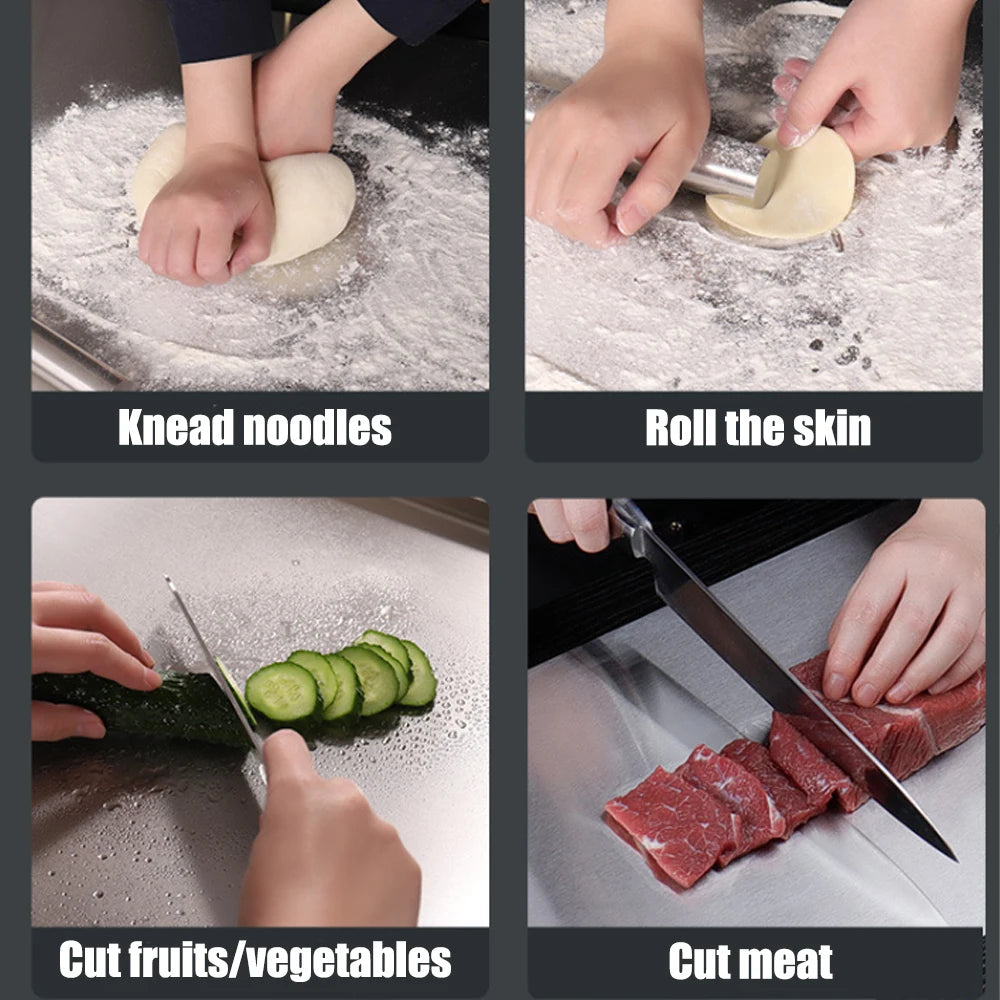 Stainless Steel Cutting Board 23.6 × 15.7 Inches Double-Sided Prep Surface for Meat Vegetables Fruit Chopping Kitchen Countertop | Lonoma