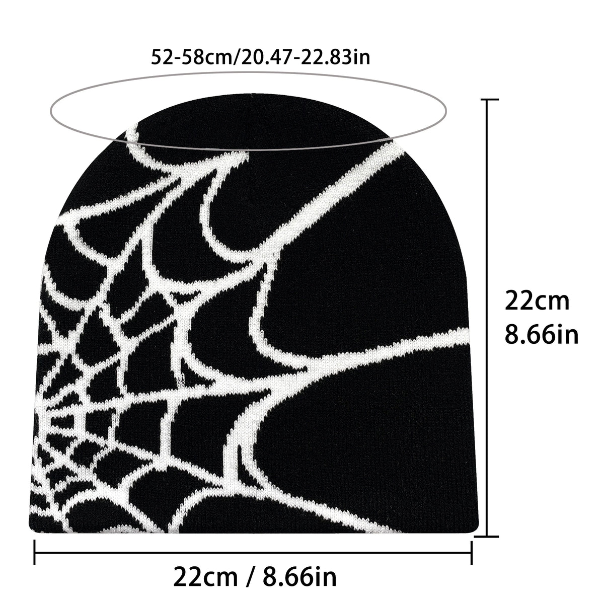 Unisex Knit Beanie with Spider Web Pattern for Winter Outdoor Sports, Skiing, Snowboarding & Everyday Wear | Lonoma