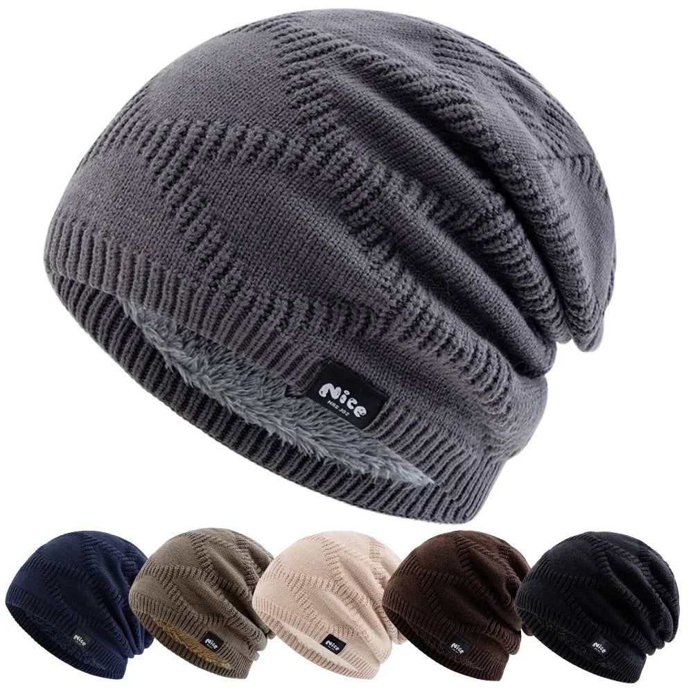 Hete Aanbieding: Slouchy gebreide beanie voor dames en heren, fleece gevoerde, zachte, warme wintermuts met textuur voor dagelijks gebruik buitenshuis, wintercadeau