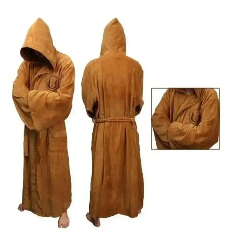 Hooded Flannel Bathrobe for Men - Thick Plush Winter Robe with Pockets - Soft Fleece Loungewear for Relaxing at Home | Lonoma