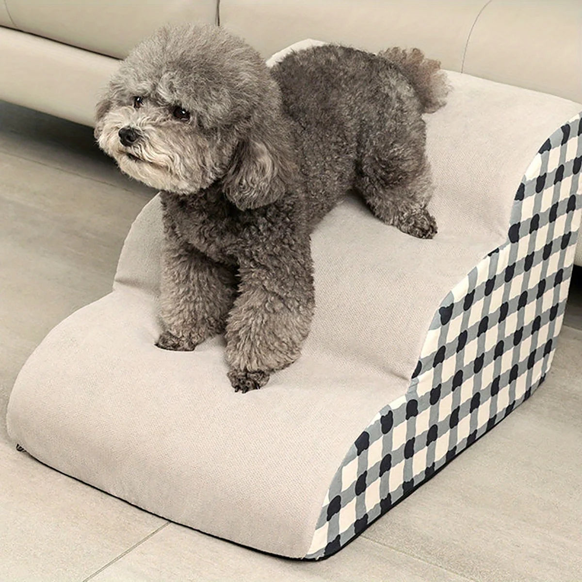 Pet Steps for Couch 3-Tier Foam Dog Stairs Ramp Lightweight Washable Non-Slip for Small Dogs Cats Seniors | Lonoma