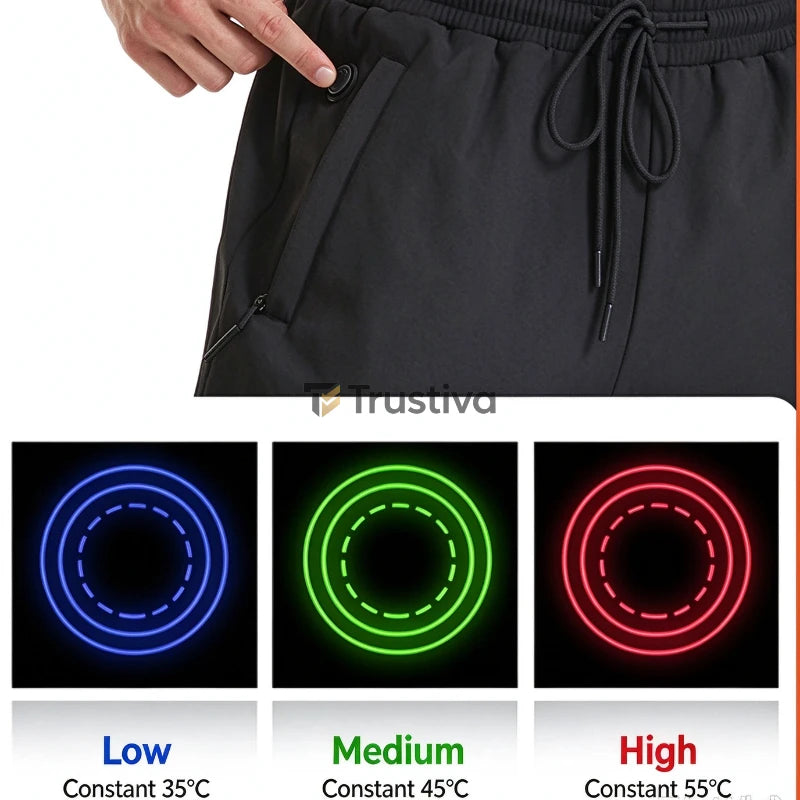 USB Heated Winter Pants 12-Zone Warming Cotton Thermal Trousers Unisex Cold Weather Gear for Men Women Outdoor Skiing Fishing Hiking | Lonoma