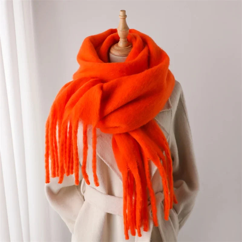 Oversized Tassel Wrap Shawl for Women – Soft Viscose Blend Blanket Scarf 94 x 15 Inches for Cold Weather | Lonoma