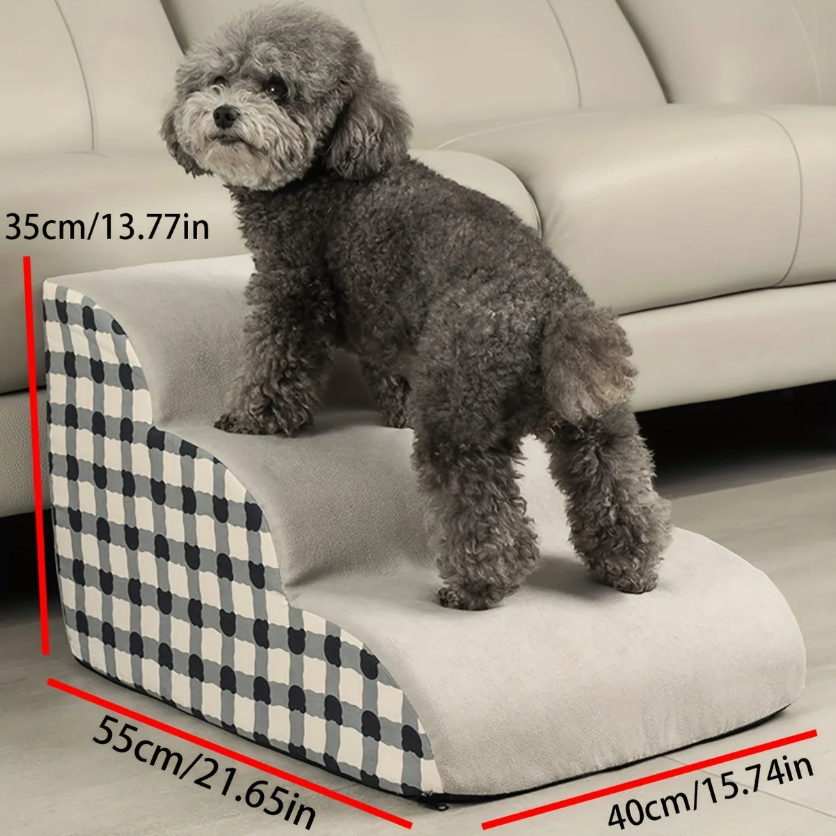 Pet Steps for Couch 3-Tier Foam Dog Stairs Ramp Lightweight Washable Non-Slip for Small Dogs Cats Seniors | Lonoma