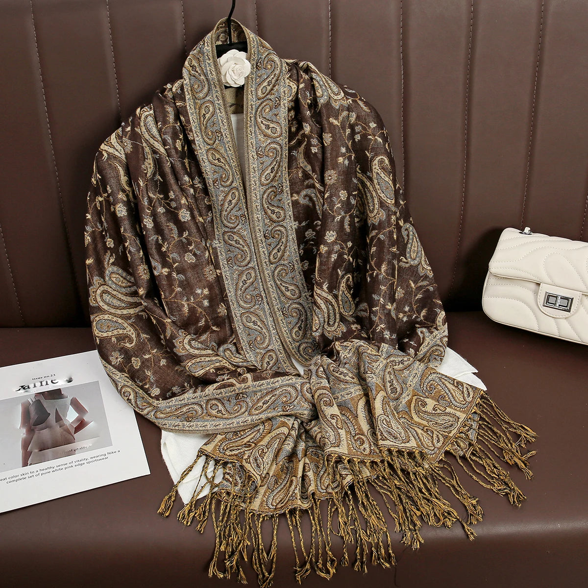 Soft Cashmere-Feel Scarf for Women – Warm Oversized Pashmina Wrap Shawl for Fall Winter Layering | Lonoma