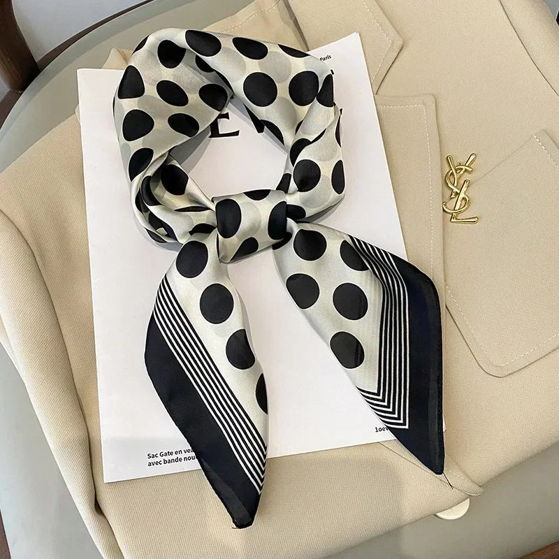 Square Silk Scarf for Women with Printed Design for Hair Neck or Handbag Accent Accessory | Lonoma