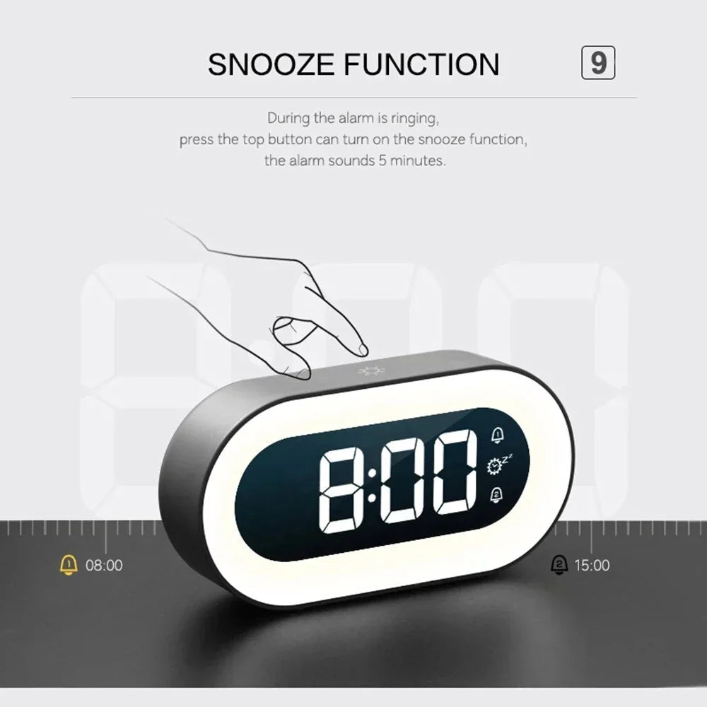 Sunrise Alarm Clock with Night Light – Gentle Wake-Up Light & Sound | Dimmable LED Display | USB Rechargeable | Lonoma