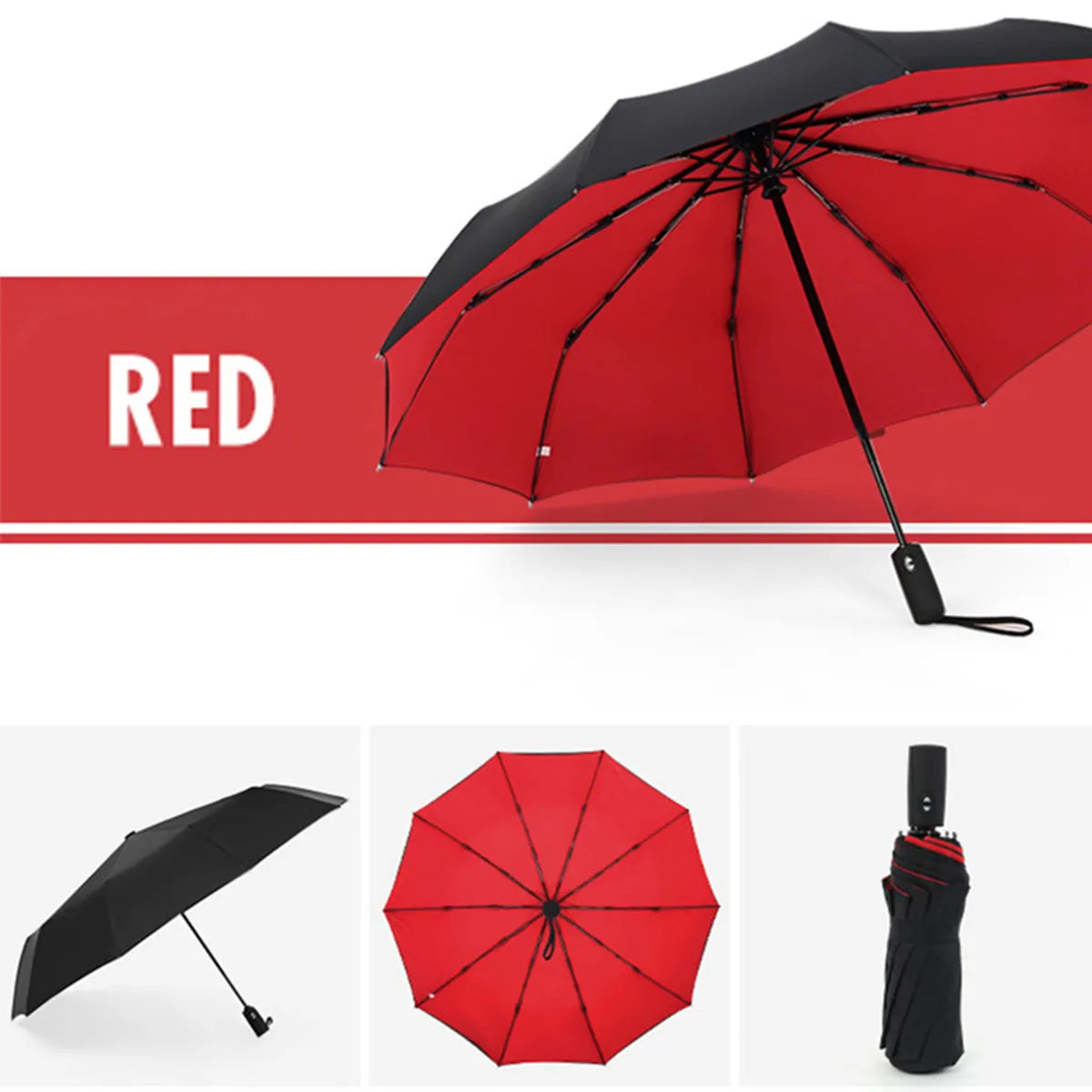 Automatic Open Close Umbrella Compact Folding Windproof Rain Travel Canopy for Women Men Commute Daily Use Storm Protection | Lonoma