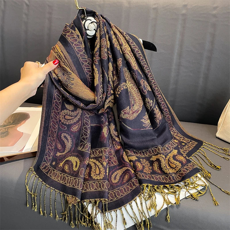 Soft Cashmere-Feel Scarf for Women – Warm Oversized Pashmina Wrap Shawl for Fall Winter Layering | Lonoma