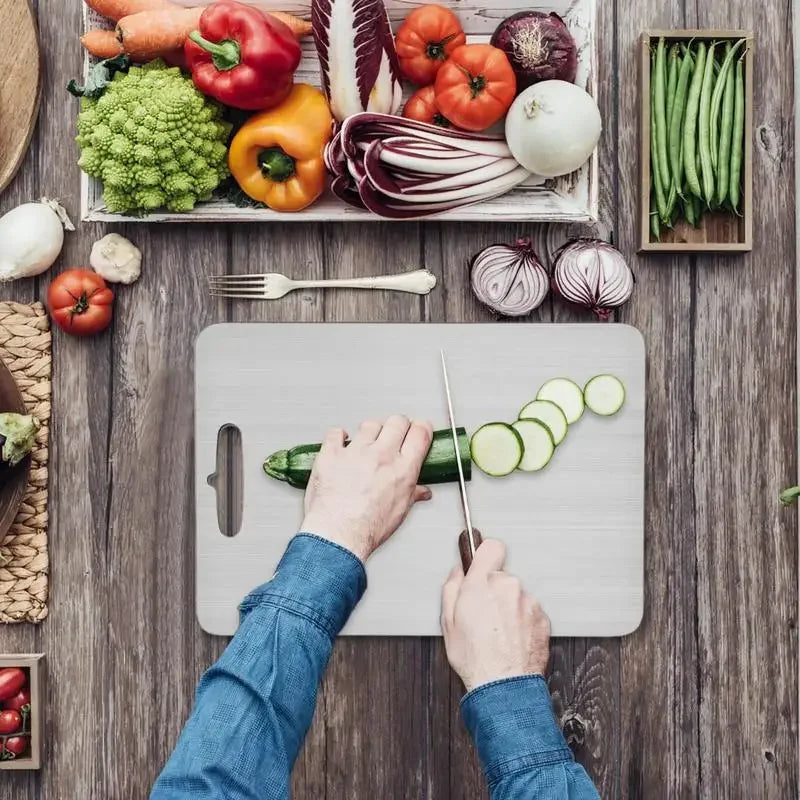 Stainless Steel Prep Board 316 Grade Double-Sided Metal Work Surface for Vegetables Meat Fruit Chopping Kitchen Counter | Lonoma