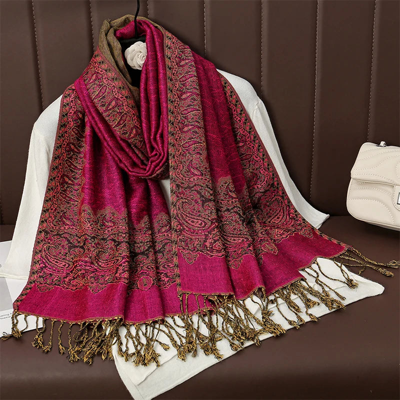 Soft Cashmere-Feel Scarf for Women – Warm Oversized Pashmina Wrap Shawl for Fall Winter Layering | Lonoma