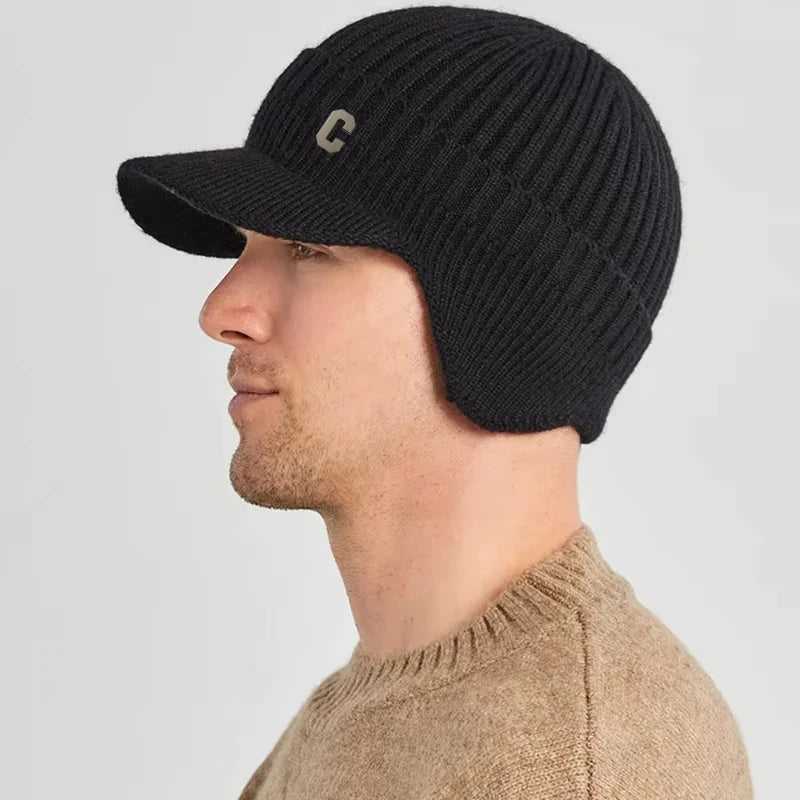 Knit Beanie Hat Unisex Winter Warm Cuffed Windproof Fleece Lined Cold Weather Cap for Skiing Snowboarding Outdoor Activities | Lonoma