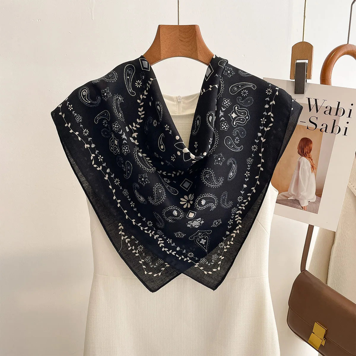 Cotton Square Scarf for Women Lightweight Printed Neckerchief Hair Wrap 27 Inches Bandana Versatile Headscarf Fashion Accessory | Lonoma