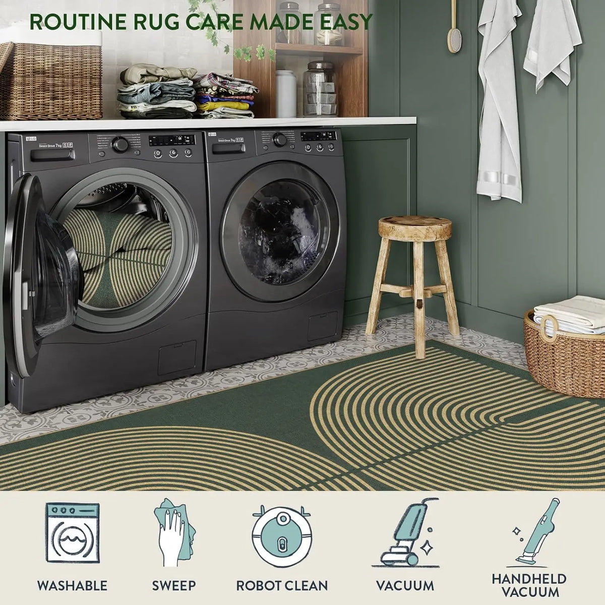 Machine Washable Hallway Runner Rug Non-Slip Corridor Floor Mat for Kitchen Entryway Laundry | Lonoma