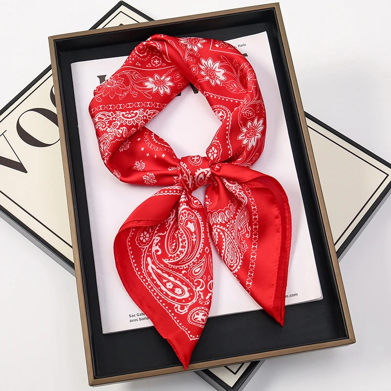 Square Satin Scarf for Women Hair Wrap Neck Scarf Headband Versatile Fashion Accessory Lightweight Printed Bandana | Lonoma