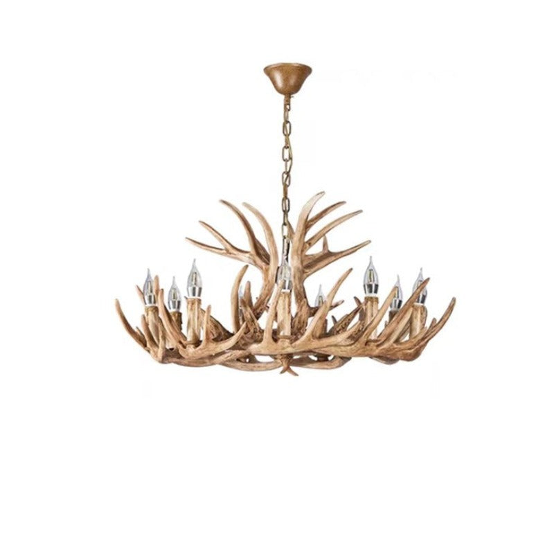 Antler Chandelier Resin Fixture Metal Frame Traditional Style Pendant 6 8 10 Light Options Adjustable Chain Candelabra Base E12 for Dining | Lonoma