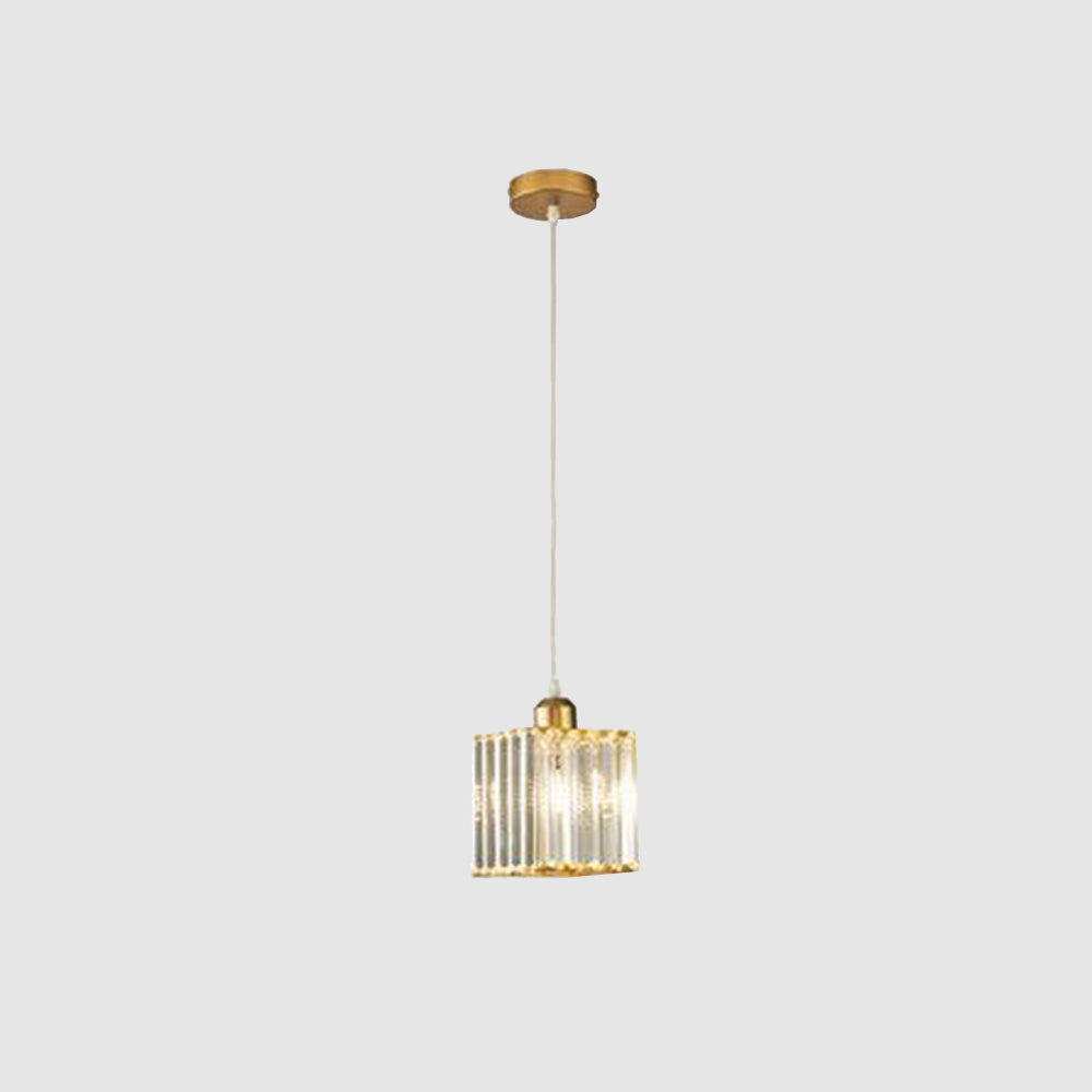 Cylinder Glass Drop Light Fixture with Metal Frame | Adjustable Hanging Height for Kitchen Island and Dining Area | E27 Socket | Lonoma