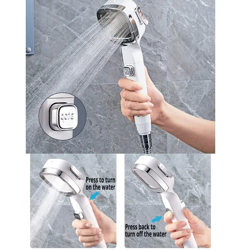 Handheld Shower Head with Three Spray Patterns and Water-Saving Technology for Bathroom | Lonoma