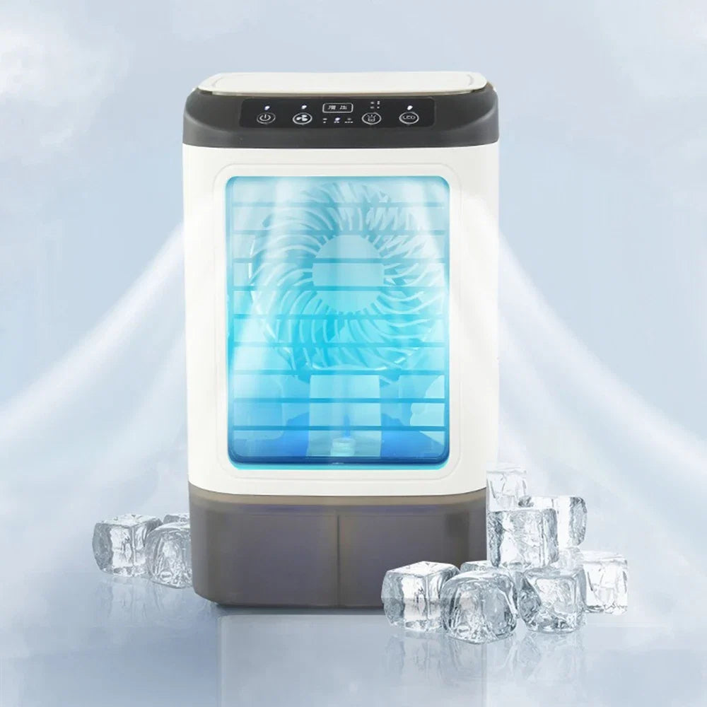 Portable Mist Air Cooler with 30 fl oz Water Tank, 3 Speeds, USB Powered, LED Light - Personal Desk Fan for Office, Bedroom, Travel | Lonoma