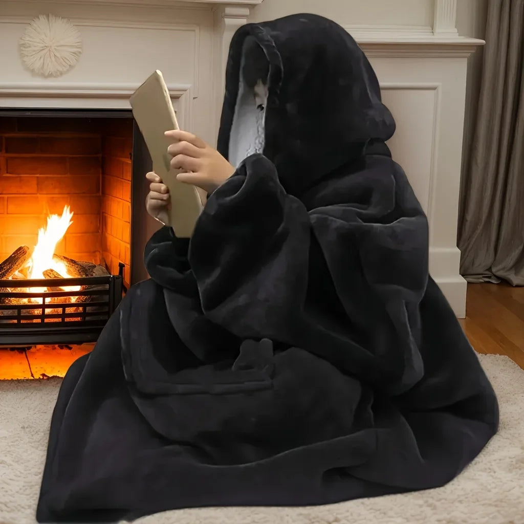 Oversized Wearable Blanket Hoodie with Kangaroo Pocket – Ultra Soft Fleece Reversible Throw Sweatshirt for Couch Lounging, Relaxing at | Lonoma