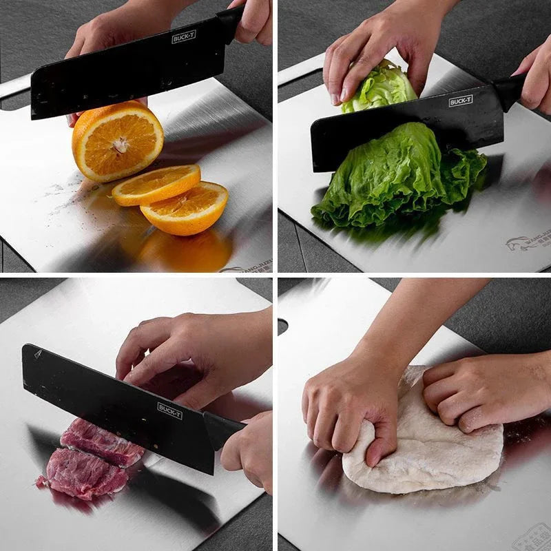 Stainless Steel Prep Board 316 Grade Double-Sided Metal Work Surface for Vegetables Meat Fruit Chopping Kitchen Counter | Lonoma