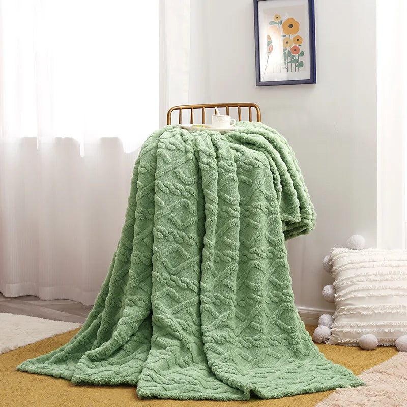 Soft Flannel Throw Blanket Cozy Warm Fleece for Couch Bed Travel Lightweight Solid Color Home Accent | Lonoma