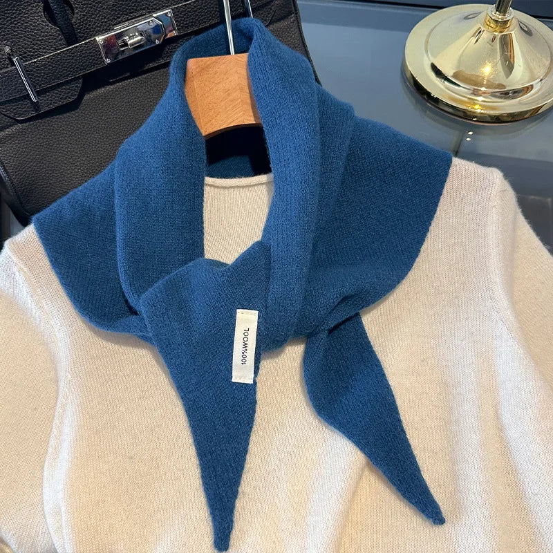 Triangle Wool Scarf for Women – 100% Pure Wool Winter Wrap Shawl with Solid Color Design for Cold Weather | Lonoma
