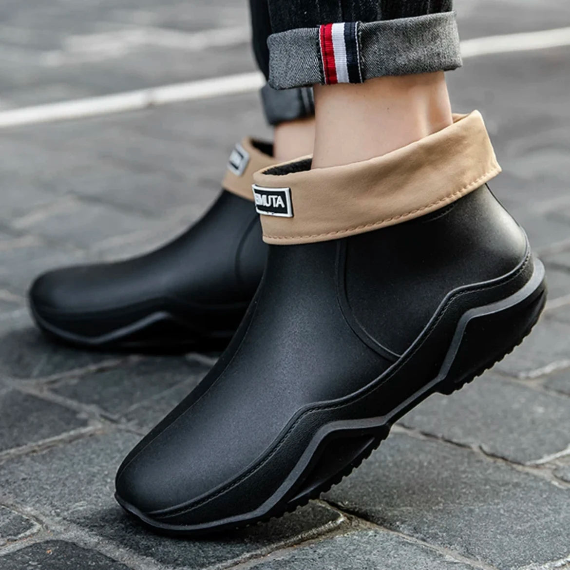 Waterproof Ankle Rain Boots with Non-Slip Sole for Men and Women All Seasons Kitchen Garden Work Outdoor Fleece Lined | Lonoma