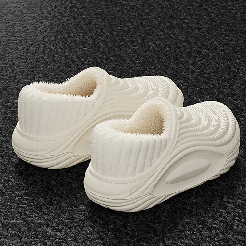 Plush House Slippers for Women & Men - Waterproof EVA Sole Indoor Slides with Thick Anti-Slip Bottom & Fuzzy Lining for Winter Warmth | Lonoma