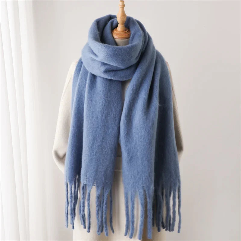 Oversized Tassel Wrap Shawl for Women – Soft Viscose Blend Blanket Scarf 94 x 15 Inches for Cold Weather | Lonoma