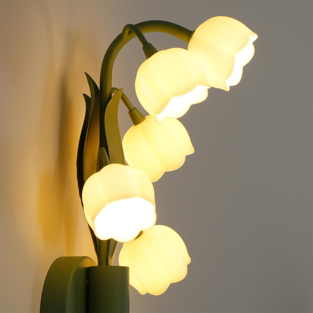 Botanical Orchid Wall Sconce with Leaf Detail for Bedroom, Hallway, Bathroom – Metal & Polycarbonate Indoor Light | Lonoma