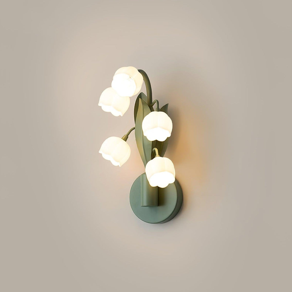Botanical Orchid Wall Sconce with Leaf Detail for Bedroom, Hallway, Bathroom – Metal & Polycarbonate Indoor Light | Lonoma