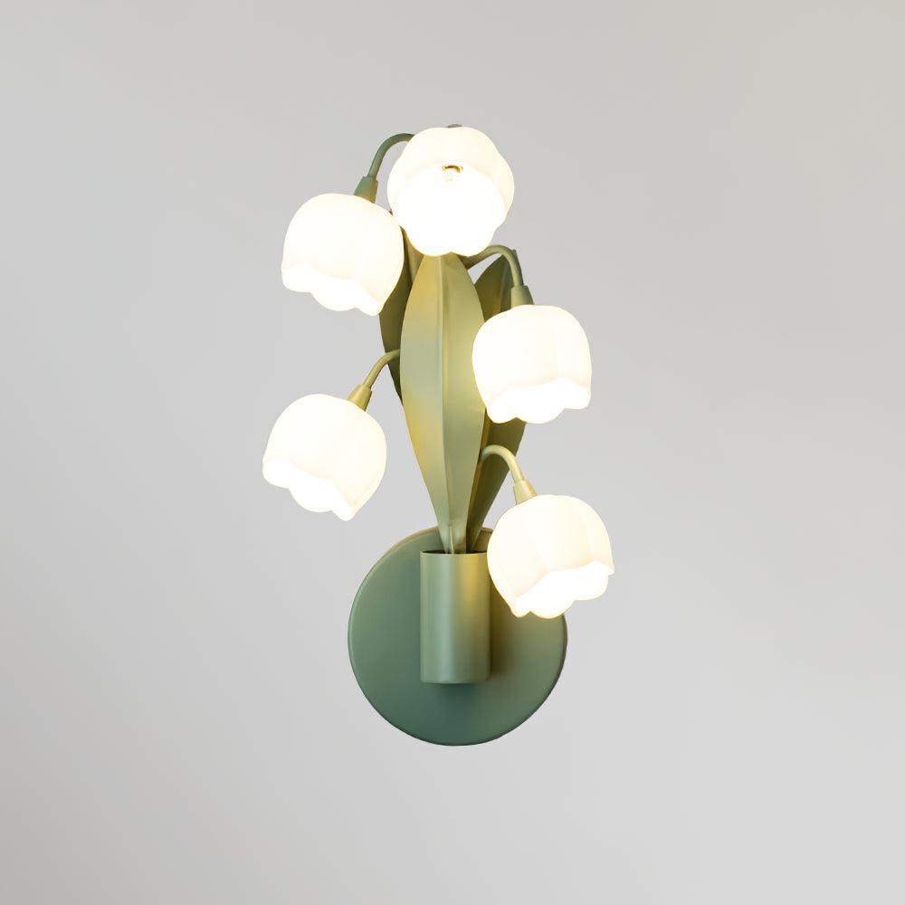 Botanical Orchid Wall Sconce with Leaf Detail for Bedroom, Hallway, Bathroom – Metal & Polycarbonate Indoor Light | Lonoma