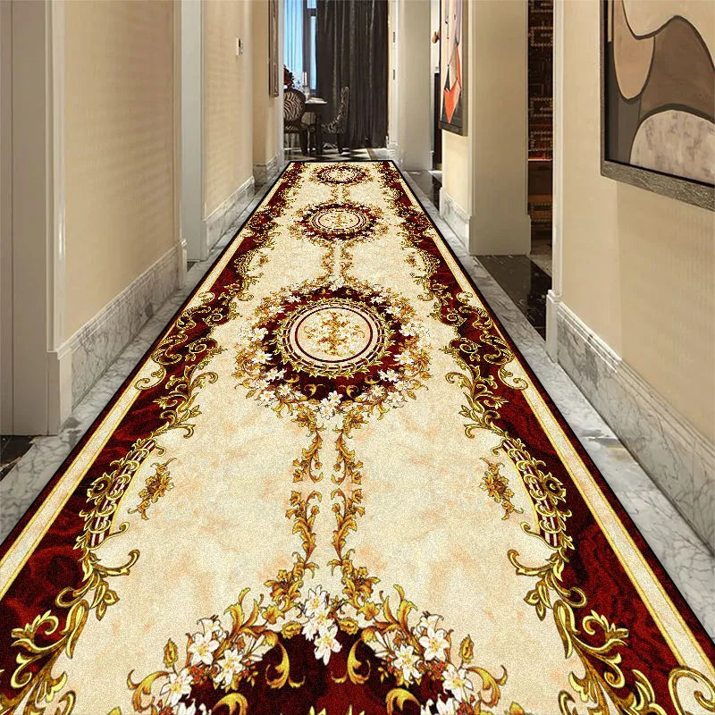 Runner Rug Anti-Slip Polyester Hallway Mat for Entryway Living Room Bedroom Kitchen Stairs Printed Pattern Washable Various Sizes | Lonoma