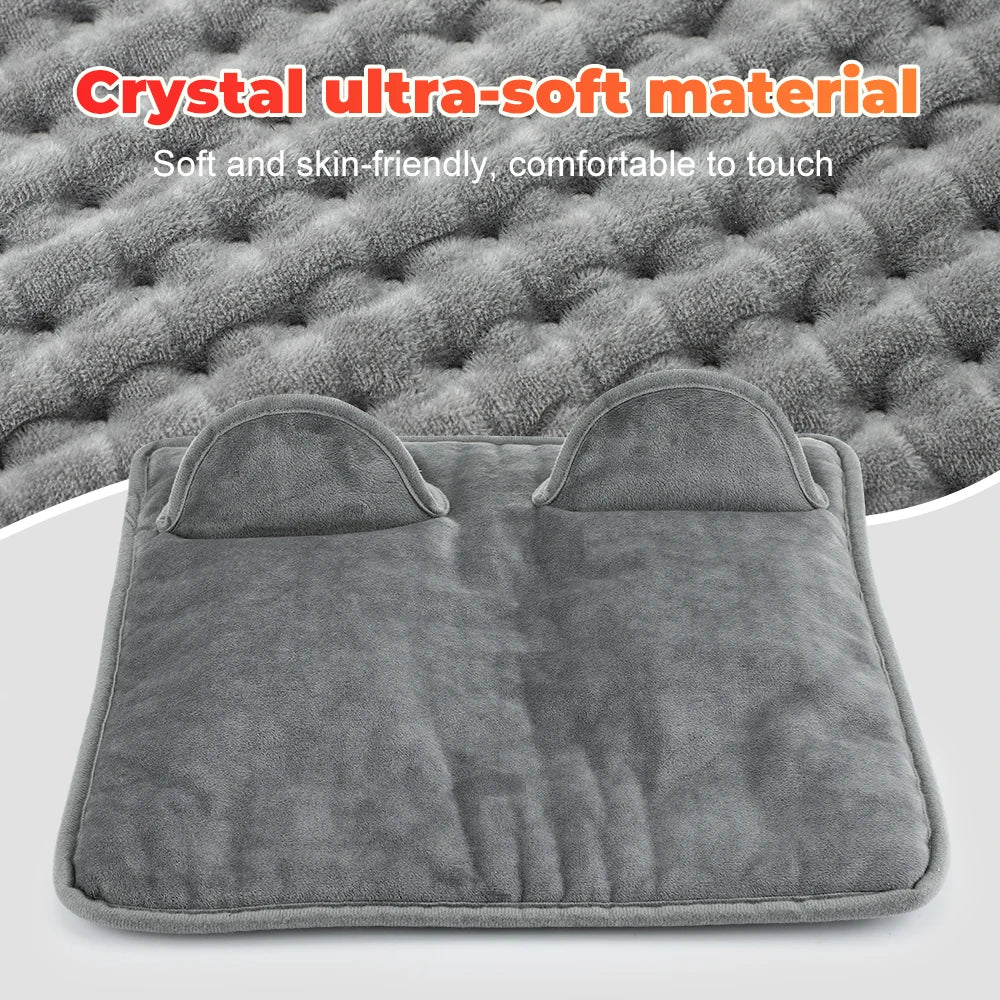 Electric Heating Pad 70W Gray 15.75 × 15.75 in 9-Speed Adjustable Warmth Timer Washable Portable for Hands Feet Home Office Couch Winter | Lonoma