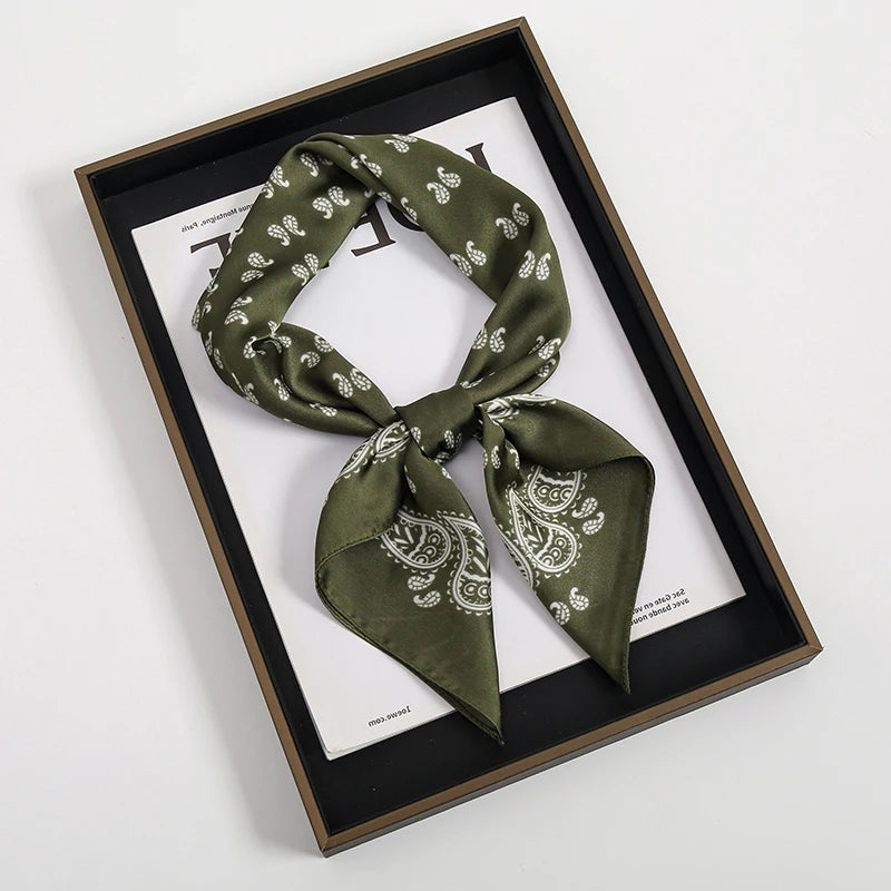 Square Satin Scarf for Women Hair Wrap Neck Scarf Headband Versatile Fashion Accessory Lightweight Printed Bandana | Lonoma