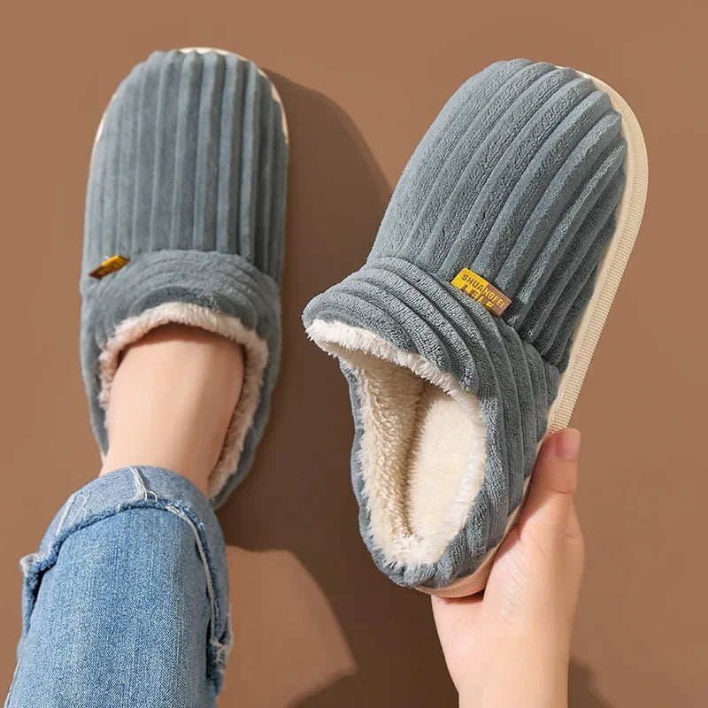 Plush Slippers for Women Men Indoor House Shoes Fuzzy Faux Fur Slip-On Soft Sole Winter Warm Cozy Footwear Home Bedroom Slides | Lonoma