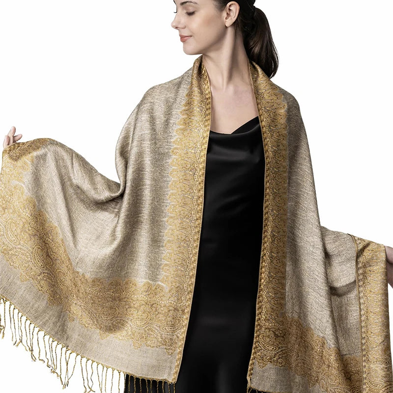 Soft Cashmere-Feel Scarf for Women – Warm Oversized Pashmina Wrap Shawl for Fall Winter Layering | Lonoma