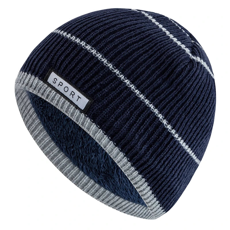 Fleece-Lined Knit Beanie for Cold Weather - Unisex Plush Skull Cap for Skiing and Winter Outdoor Activities | Lonoma